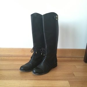 Rachel Zoe Georgina Black Leather Boots Size 7.5